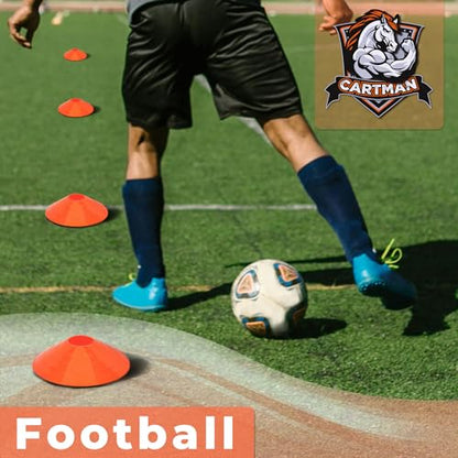 CARTMAN Agility Training Cones, Plastic Soccer Field Markers Indoor Outdoor for Events - style: Disc 24pk