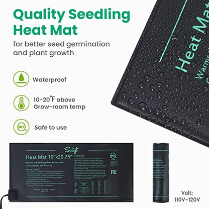 SOLIGT 2 Set 60-Cell Seed Starter Kit with Domes, Cell Trays and Heat Mats | Cloning, Propagation and Germination Station - size: 2 SET