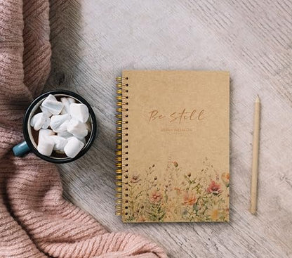 PSALM 46 Be Still and Know That I am God Christian Notebook Journal - Christian Gifts for Women, Bible Journal Notebooks for Note Taking, Bible Journaling Notebook, Spiral Notebook 5.5x8.3 Kraft Paper - color: 12-Christian-notebook