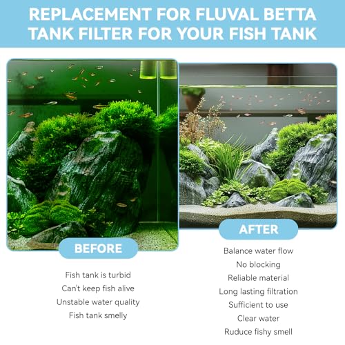 Diffusion Chamber Pad, Betta Tank Filter Replacement for AquaClear Fluval | Betta Diffusion Chamber Pad Replacement Aquarium Filter Media for Betta Premium Aquarium 2.5/2.6 Gallon, 8 Pack