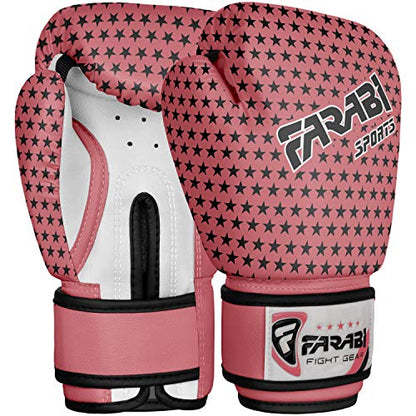 Kids Boxing Gloves for 3-10 Years 4 oz Youth Boxing Gloves Junior Punching Gloves MMA Muay Thai Boys and Girls Training Gloves - color: Pink/Black