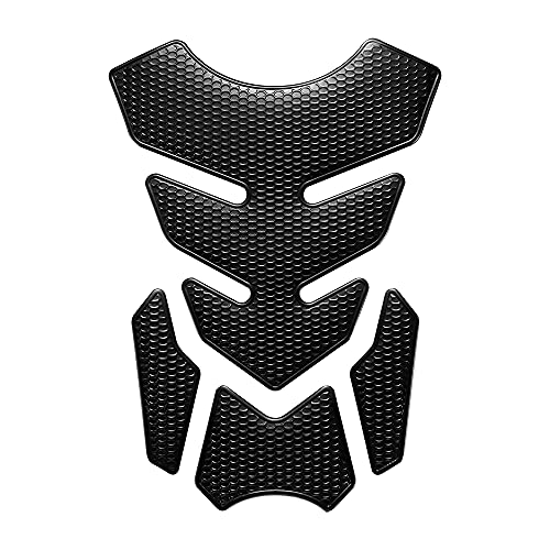 1 Set Universal 3D Motorcycle Gas Tank Sticker, Fuel Tank Protector Decal Pad Self-Adhesive and Waterproof - Black - color: Black
