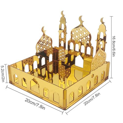Ramadan Eid Mubarak Favor Box, Ramadan Mubarak Storage Box, Square Candy Ramadan Box for Eid Party Decoration Supplies Snack Sugar Chocolate