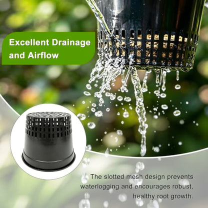 Heavy Duty Net Pots, 5 inch | Hydroponic Cups, Garden Slotted Mesh, Plant Nursery, For Hydroponics - size: 5 inch