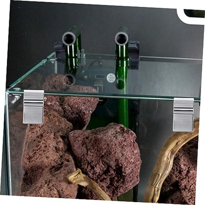 NOLITOY 3sets Aquarium Top Cover Clips 10mm Fish Tank Glass Clip Easy to Use Mounting Holders 4pcs*3