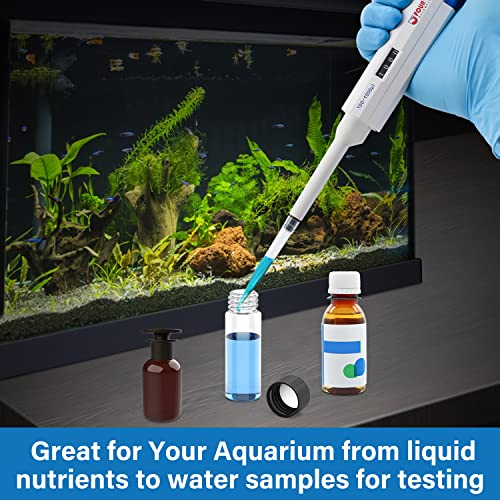 FOUR E'S SCIENTIFIC 0.1-1mL Pipette, Single-Channel Adjustable Pipettor | 1000μL Manual Micropipette, Clear Volume Display, Lightweight Ergonomic Design - size: 07 (100-1000ul)