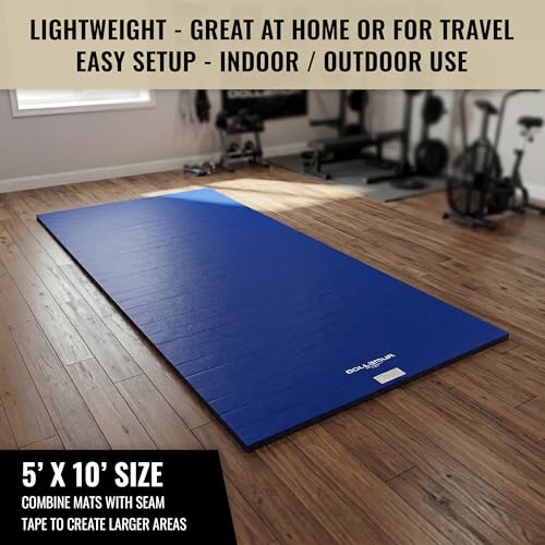 Dollamur 5'x10'x1.25" Wrestling Mat, Workout, Exercise, Yoga - color: Royal