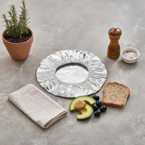 30 Pack Round Aluminum Foil Insulation Sheets, Self-Adhesive Heat Reflective Thermal Insulating Membrane, Waterproof Heat Barrier Pad for Water Tank, Pipe, Kitchen Appliance