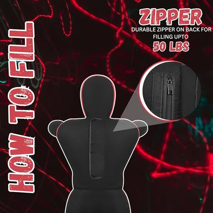 Adult Grappling Dummy – 6ft Unfilled Wrestling Dummy for MMA, Jiu Jitsu, and Martial Arts Training – Practice Punching Dummy – Full Size Adult Grappling Dummy for BJJ, Karate & Judo