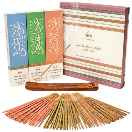 Dukhni Arabian Oud Incense Sticks Gift Set|90 bakhoor Sticks & Holder