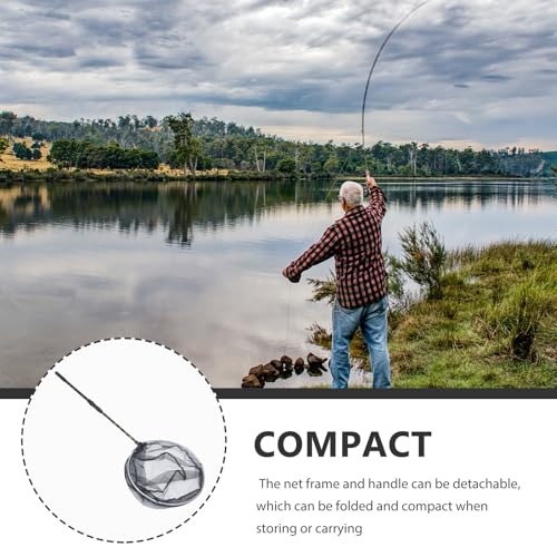 Cabilock Telescopic Fishing Net Replacement 1.5m Extendable Fish Landing Net with 35cm Mesh Head Portable Fishing Tool for Freshwater Pier and Camping Use