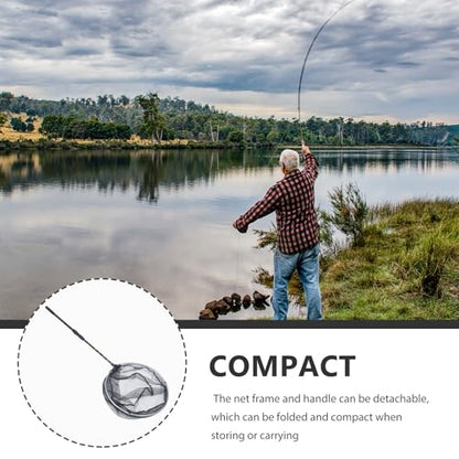 Cabilock Telescopic Fishing Net Replacement 1.5m Extendable Fish Landing Net with 35cm Mesh Head Portable Fishing Tool for Freshwater Pier and Camping Use