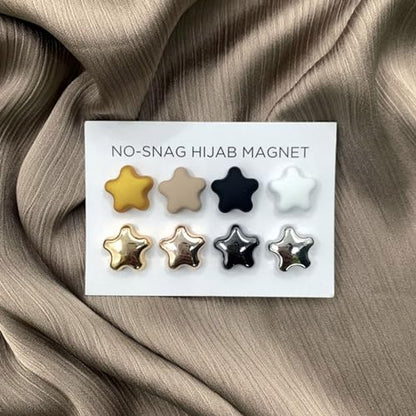 8 Pcs Five-Pointed Star Strong Hijab Magnets Pins, Multi-Use No-Snag Veil Weights Pinless Brooch Hijab Pins for Women Clothing Scarf, fdgdyhteu4465456