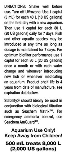 Seachem Stability Fish Tank Stabilizer - For Freshwater and Marine Aquariums, 16.9 Fl Oz (Pack of 1) - color: Clear, size: 500 ml / 16.9 fl oz