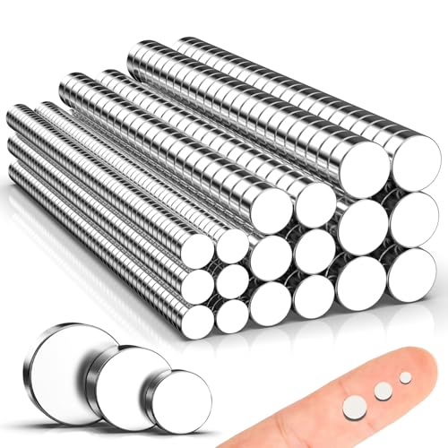 Fridge Magnets, Caturledas 600 Pack 3 Different Sizes Small Round Magnetic Rare Earth Neodymium Fridge Magnet for Home Kitchen Office School Magnetic Bookmark Notebook Diary Keychain, Silver - size: Mix-3 Sizes