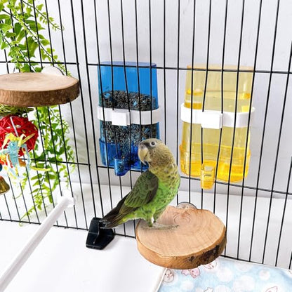 Parakeet Water Dispenser Parrot Water Feeder Bird Seed Container for Cage Cockatiel Cage Accessories Automatic Feeding for Budgies Finch Small Birds 2pcs - color: Coloured
