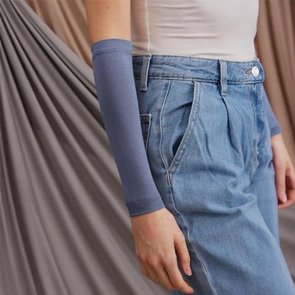 Modest Arm Cover | Jersey Arm Cover | Modest Sleeve Covering for Muslim Women - color: Denim