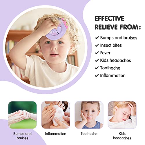 Hilph Kids Ice Packs for Boo Boos, 3 Pack Reusable Gel Hot Cold Packs for Toddlers and Babies, Cute Soft Plush Cover with Hot Cold Compress Pack for Pain Relief, Bump, Bruise, First Aid (Dinosaur) - style: C-3 Sleeve Dinosaurs