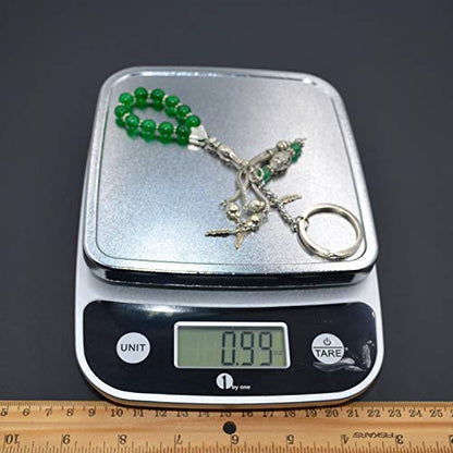 Keychain & Rosary Collection -Car Key Chain-Handbags Holder - color: (8 Mm-green Aventurine Stone)