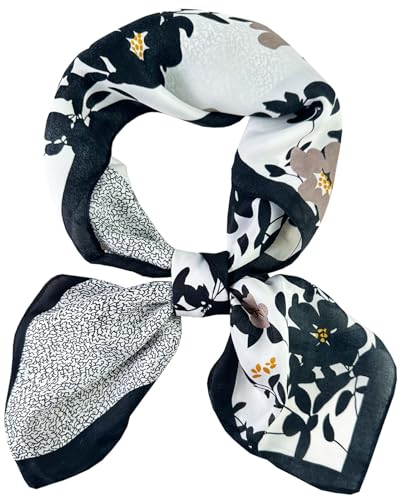 Dailyacc Hair Bandanas Scarf For Women Lightweight Fashion Neck Silk Satin Head Scarves For Sleeping Handbags Scarf - color: 2-white Swallow/27.5*27.5in