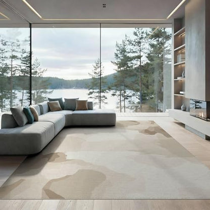 6'x9' Washable Abstract Gradient Area Rug, Taupe Foldable Non-Slip Large Carpet Foldable Easy Care Carpet for Queen Size Bedroom, Under Bed, Master Bedroom | Ref:1910383 - color: Beige/Pattern 11, size: 6' x 9' (Rectangular)