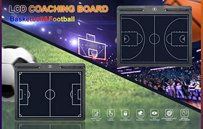 Pure Vie Electronic Basketball Coaching Board LCD Blackboard with Stylus | Portable Basketball Strategy Dry Erase Clipboard for Coaches Training and Matches, Sporting Gifts Daily Assistant Equipment