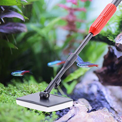 Deioxhy 6-in-1 Aquarium Fish Tank Cleaning Tools Kit Algae Clean Sets with Adjustable Long Handle Fish Tank Brush Cleaner - size: 1 Count (Pack of 1)