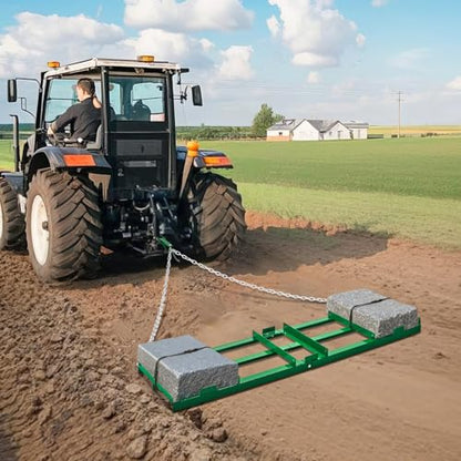 VEVOR Drag Harrow, 6 ft Heavy Duty Tow Behind Drag Harrow with Adjustable Bars & 72 in Chain, Driveway Grader Landscape Rake for ATV, UTV, Tractor, Mower Tow Behind Yard Lawn Leveling Tool - size: 6 FT- Green