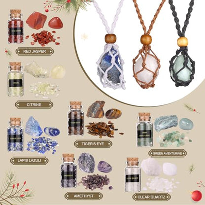 Naler Crystals and Healing Stones for Christmas Gifts - 24 Pcs Healing Crystals Set - Christmas Gift with Crystals and Healing Stones Gifts for Adult Women