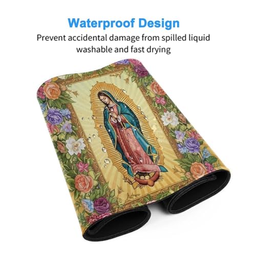 Rubber Base Mousepad Christian Bible Verse Prayer Healing Virgin Mary, Large Extended Desk Mat Keyboard Gaming Accessory - color: Pattern (165), size: 29.5L x 15.8W inches