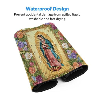 Rubber Base Mousepad Christian Bible Verse Prayer Healing Virgin Mary, Large Extended Desk Mat Keyboard Gaming Accessory - color: Pattern (165), size: 29.5L x 15.8W inches
