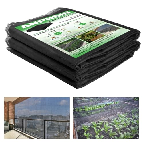 10x20ft Strong PP Nanocomposite Mosquito Net Garden Netting, Black | Clear View, Ultra-fine Mesh, Tear-resistant, Bird Insect Pest Barrier Screen, Patio/Balcony/Porch/Raised Beds/Tree Protection - color: Black, size: 10x20 FT