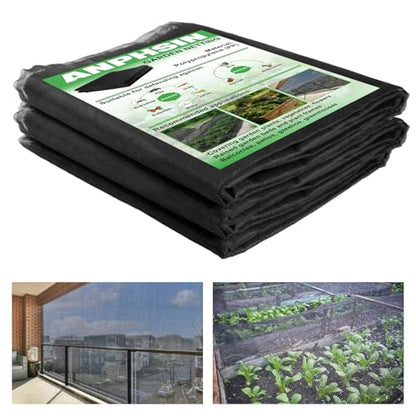 10x20ft Strong PP Nanocomposite Mosquito Net Garden Netting, Black | Clear View, Ultra-fine Mesh, Tear-resistant, Bird Insect Pest Barrier Screen, Patio/Balcony/Porch/Raised Beds/Tree Protection - color: Black, size: 10x20 FT