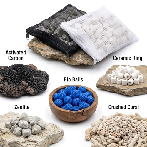 16 Pcs Aquarium Filter Media Bags Extra Fine, Fine Mesh Filter Media Bag with Zipper, White and Black Bag for Fish Tank Activated Carbon, Biospheres, Ceramic Rings