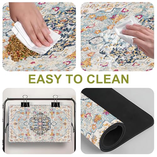 Cat Food Mat Pet Feeding Mats Dog Bowls Mat Cat Water Mat 12x20 Inch Boho6 - color: Bohemia Style 06