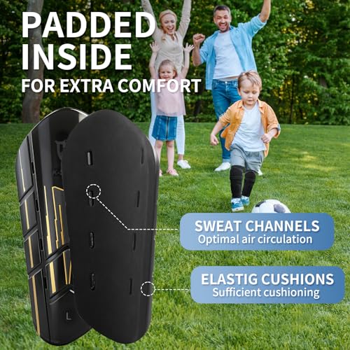 K-Shield Soccer Shin Guards with 2 Pairs Sock Sleeves for Kids Youth Adults | Protective Football Shin Pads, Breathable Lightweight Calf Guards for Boys Girls Men Women - size: S:under 4'7"