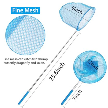 2 Pack Telescopic Butterfly Nets for Kids Outdoor Exploration, Catching Insect Net, Fishing Nets, Outdoor Tools for Catching Bugs Fish Insect Ladybird, Nature Exploration Toys