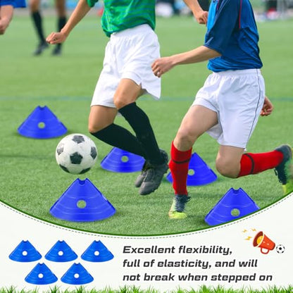 Jumbo Disc Cones Jumbo Soccer Cones with Mesh Bag Giant Large Agility for Soccer Training Adult Sports - color: Blue