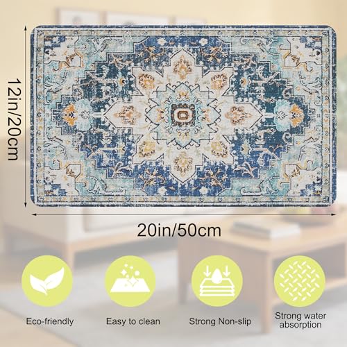 Cat Food Mat Pet Feeding Mats Dog Bowls Mat Cat Water Mat 12x20 Inch Boho7 - color: Bohemia Style 07