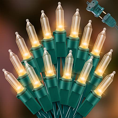 LAMPHOME 100 Mini LED Count Warm White - String Lights - 21.6FT LED ChristmasLights, Mini led Lights for Home Holiday Party Wedding Independence Day Decoration - color: 100 Mini LED Warm White
