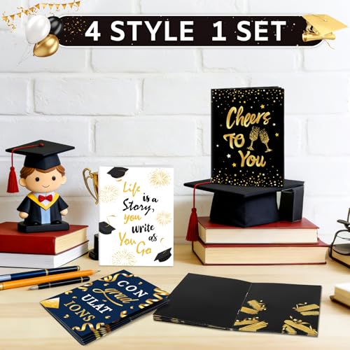 4 Sets Graduation Gift Card Book, Congrats Grad Money Holder Cards with Envelopes, Graduation Gift Card Booklet Organizer for Class of 2026, Students, Friends - color: Graduate.Book