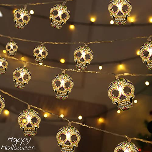 Halloween String Lights, Skull String Light Hallo ween Fall Fairy Light Battery/USB Powered Optional 2 Modes Cute Lights 2026 Indoor Outdoor Decor for Home Yard Patio (30 LED Halloween String Lights) - style: 30 LED Halloween String Lights