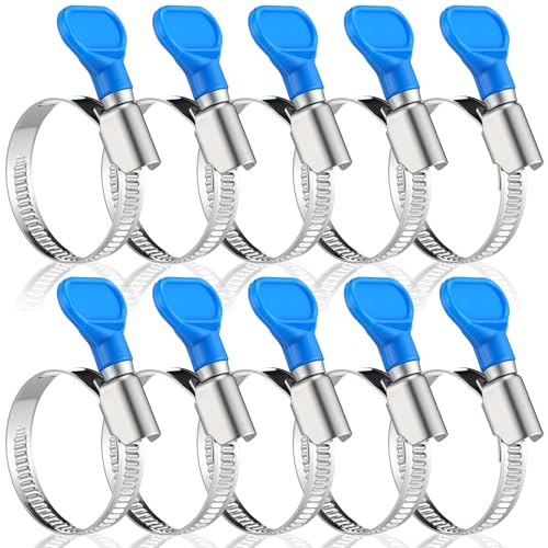 10 Pcs 1-1/2 Inch Pool Backwash Hose Clamp Adjustable Worm Gear Stainless Steel Hose Clamp Metal Pipe Tool for PVC Tubing Plumbing Dust Collection Automotive Mechanical Application
