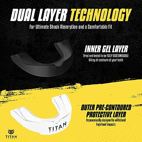 Mouth Guard Boxing, Dual-Layer Boil & Bite Mouthguard, Adult | Premium Dual-Layer | Case Included | Adult & Youth Custom-Fit Mouthpiece | Football, MMA, Hockey, Lacrosse, BJJ, Basketball - color: White, size: Junior Under 11