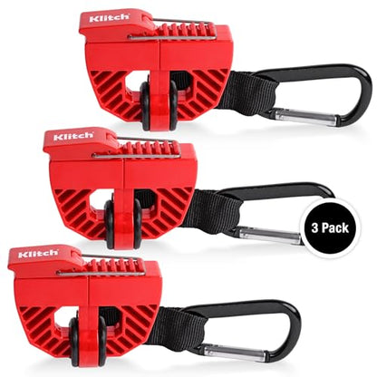 Footwear Clip, Shoe Bag, Hang Extra Shoes Cleats Boots or Gear on Your Bag. - color: 3-Pack Red