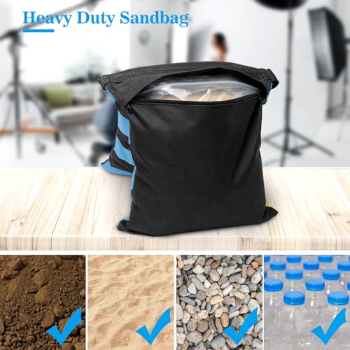 4 Packs Blue Sandbag Weight Bags for Light Photography Video Equipment | Heavy Duty Saddlebags for Backdrop Stand, Photo Tripod, Canopy, Pop up Tent, Umbrella Base, Fishing Chair, Picnic Table - color: Blue