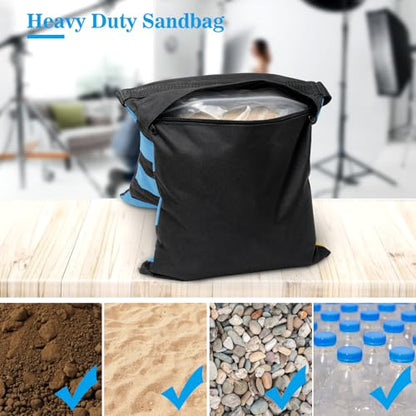 4 Packs Blue Sandbag Weight Bags for Light Photography Video Equipment | Heavy Duty Saddlebags for Backdrop Stand, Photo Tripod, Canopy, Pop up Tent, Umbrella Base, Fishing Chair, Picnic Table - color: Blue