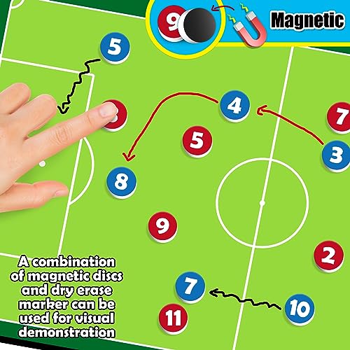 Torlam Magnetic Dry Erase Coach Board, Baseball, Soccer, Football, Basketball Coaching Clipboard - style: Soccer