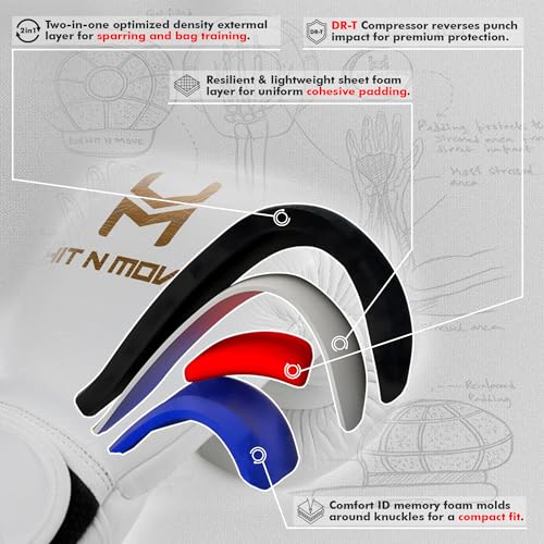 HIT N MOVE All Day Pro Balance Sparring and Bag Boxing Gloves LACE UP, Boxing Gloves Men & Women, Boxing Equipment, Sparring & Bag Gloves for Boxing, Kickboxing, Muay Thai, MMA - color: Sky Blue, size: 14 OZ