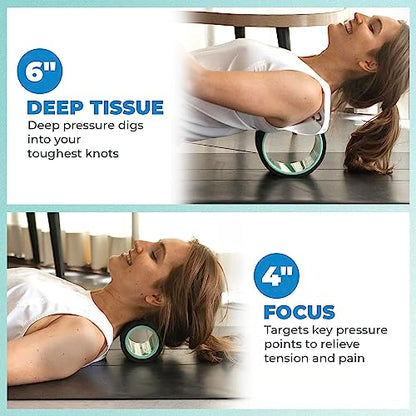 Chirp Wheel+ Foam Roller 2-Pack, Back & Neck Pain Relief, Mint | Back Roller Wheel Set, Foam Roller for Back Pain, Deep Tissue Relief, 4/6 in, Neck and Muscle Recovery - size: 2 Pack